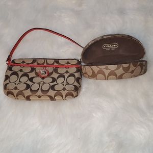 Used Coach mini purse & sunglass case